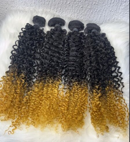 Two tone curly hair blend bundles