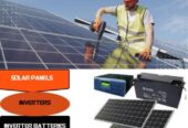 SOLAR PANELS, INVERTERS, BATTERIES.